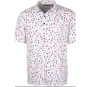Cutter & Buck Mens XL Pandion Print bird print white Performance Golf Polo Shirt